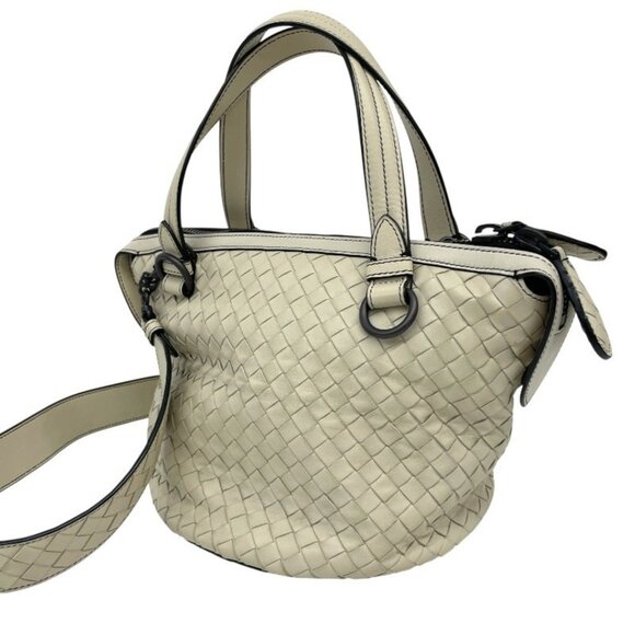 BOTTEGA VENETA White Leather Intrecciato Bag - Picture 5 of 16